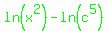 green%28+ln+%28x%5E2%29++-+ln+%28c%5E5%29%29