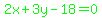 green%282x%2B3y-18=0%29