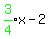 green%283%2F4%29x+-+2