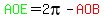 green%28AOE%29=2pi-red%28AOB%29