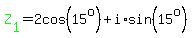 green%28Z%5B1%5D%29=2cos%2815%5Eo%29%2Bi%2Asin%2815%5Eo%29