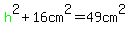 green%28h%29%5E2%2B16cm%5E2=49cm%5E2