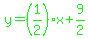green%28y=%281%2F2%29x%2B9%2F2%29