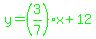 green%28y=%283%2F7%29x%2B12%29