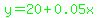 green%28y=20%2B0.05x%29