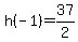 h%28-1%29=37%2F2