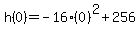 h%280%29=-16%280%29%5E2%2B256