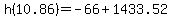 h%2810.86%29+=+-66%2B1433.52