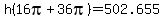 h%2816pi%2B36pi%29+=+502.655