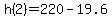 h%282%29+=+220+-19.6