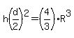 h%28d%2F2%29%5E2=%284%2F3%29R%5E3