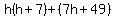 h%28h%2B7%29%2B%287h%2B49%29