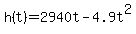 h%28t%29=2940t+-+4.9t%5E2