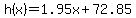h%28x%29=1.95x%2B72.85