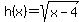 h%28x%29=sqrt%28x-4%29