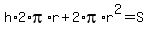 h%2A2%2Api%2Ar%2B2%2Api%2Ar%5E2=S