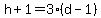 h%2B1=3%28d-1%29