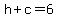 h%2Bc+=+6