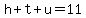 h%2Bt%2Bu=11%2Ch-u=t-1