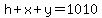 h%2Bx%2By=1010
