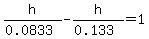 h%2F%280.0833%29+-+h%2F%280.133%29+=+1