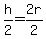 h%2F2=2r%2F2