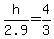 h%2F2.9+=+4%2F3