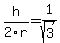 h%2F2r+=+1%2Fsqrt%283%29