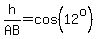 h%2FAB=cos%2812%5Eo%29