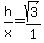 h%2Fx=sqrt%283%29%2F1