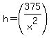 h=%28+375%2Fx%5E2%29