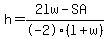 h=%282lw-SA%29%2F-2%28l%2Bw%29