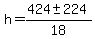 h=%28424+%2B-+224%29%2F18