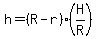 h=%28R-r%29%28H%2FR%29