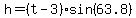 h=%28t-3%29sin%2863.8%29