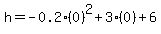 h=+-0.2%280%29%5E2+%2B+3%280%29+%2B+6