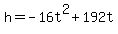 h=-16t%5E2%2B192t