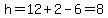 h=12%2B2-6=8