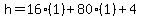 h=16%281%29%2B80%281%29%2B4