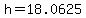 h=18.0625