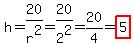 h=20%2Fr%5E2=20%2F2%5E2=20%2F4=highlight%285%29