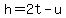 h=2t-u