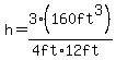 h=3%28160ft%5E3%29%2F%284ft%2A12ft%29