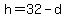 h=32-d