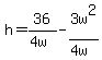 h=36%2F%284w%29-3w%5E2%2F%284w%29