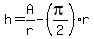 h=A%2Fr-%28pi%2F2%29r