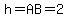 h=AB=2