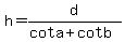h=d%2F%28cot+a+%2B+cot+b%29