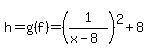 h=g%28f%29=%281%2F%28x-8%29%29%5E2%2B8