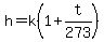 h=k%281%2Bt%2F273%29